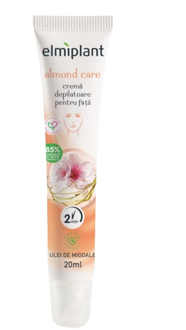 Crema depilatoare pentru fata cu ulei de migdale Almond Care, 20ml, Elmiplant 