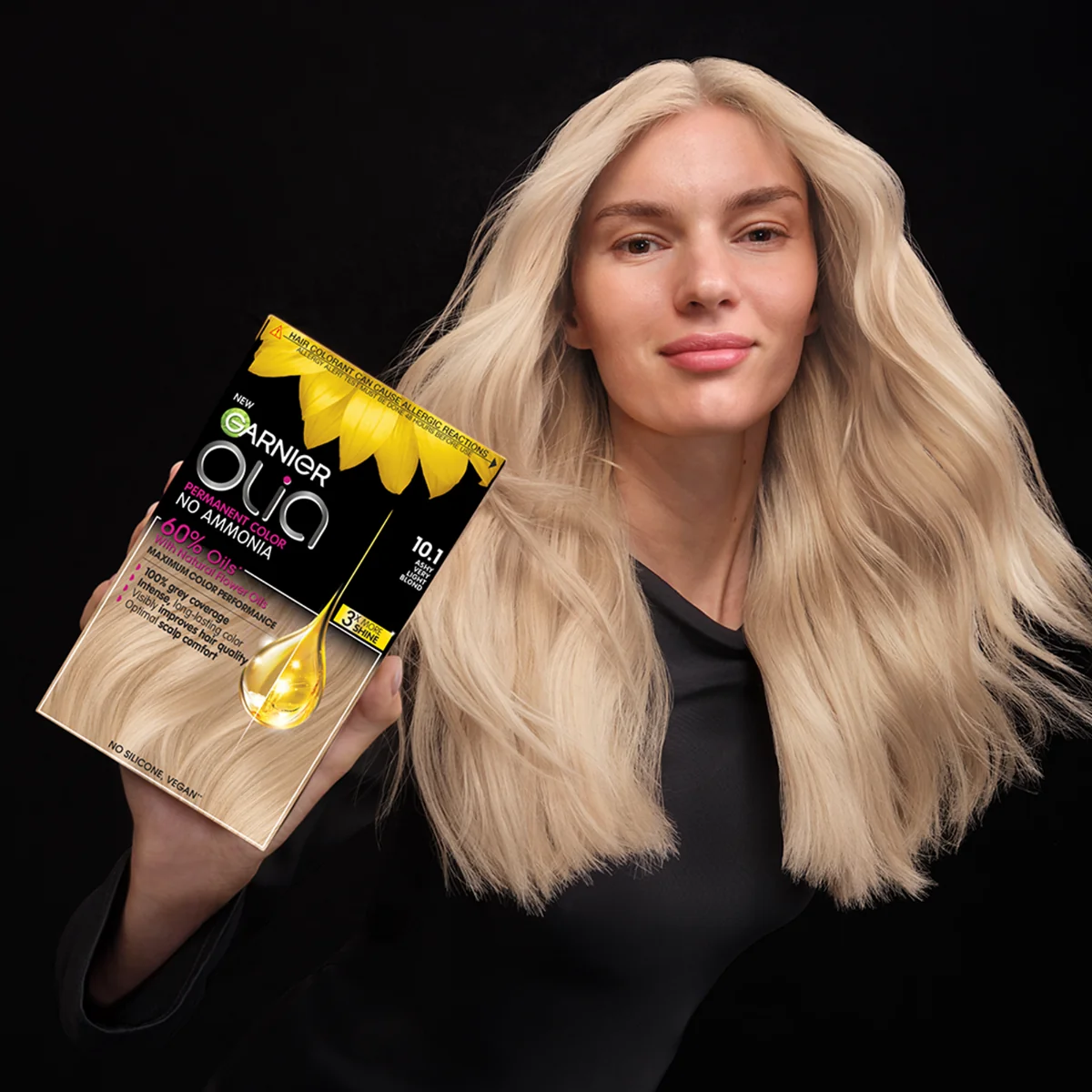 Vopsea de par permanenta fara amoniac 8.0 Blonde Olia, 174ml, Garnier 