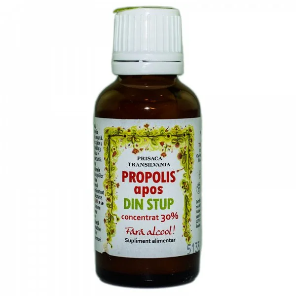 Propolis apos din stup fara alcool, 30ml, Prisaca Transilvania