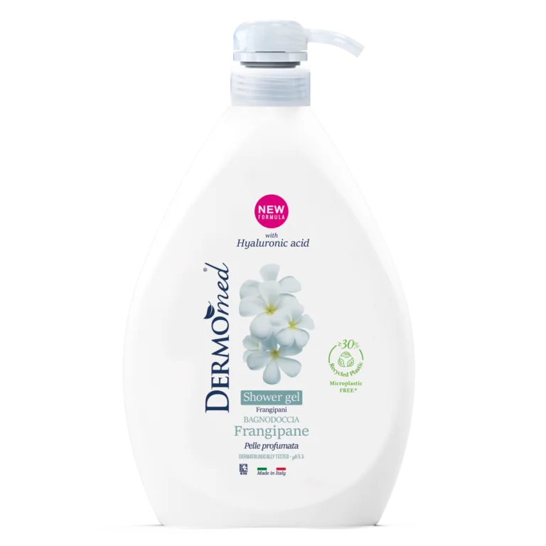 Gel de dus cu flori de frangipan cu dispenser, 1000ml, Dermomed