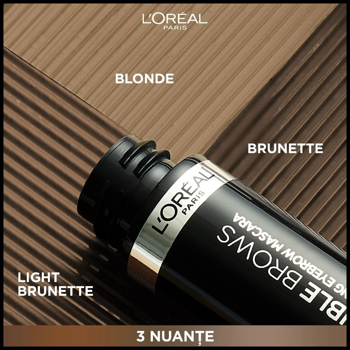 Mascara pentru sprancene cu efect de volum Infaillible 24H Light Brunette, 4.9ml, L'Oreal Paris 