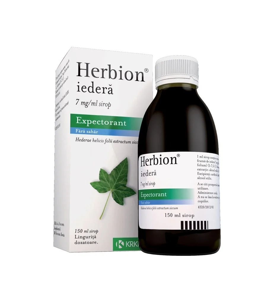 Sirop expectorant Herbion Ivy 7 mg/ml, 150 ml, KRKA