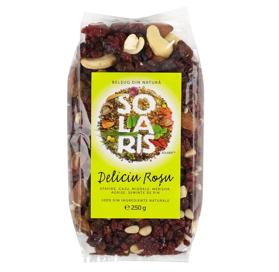 Amestec de fructe Deliciu Rosu, 250g, Solaris