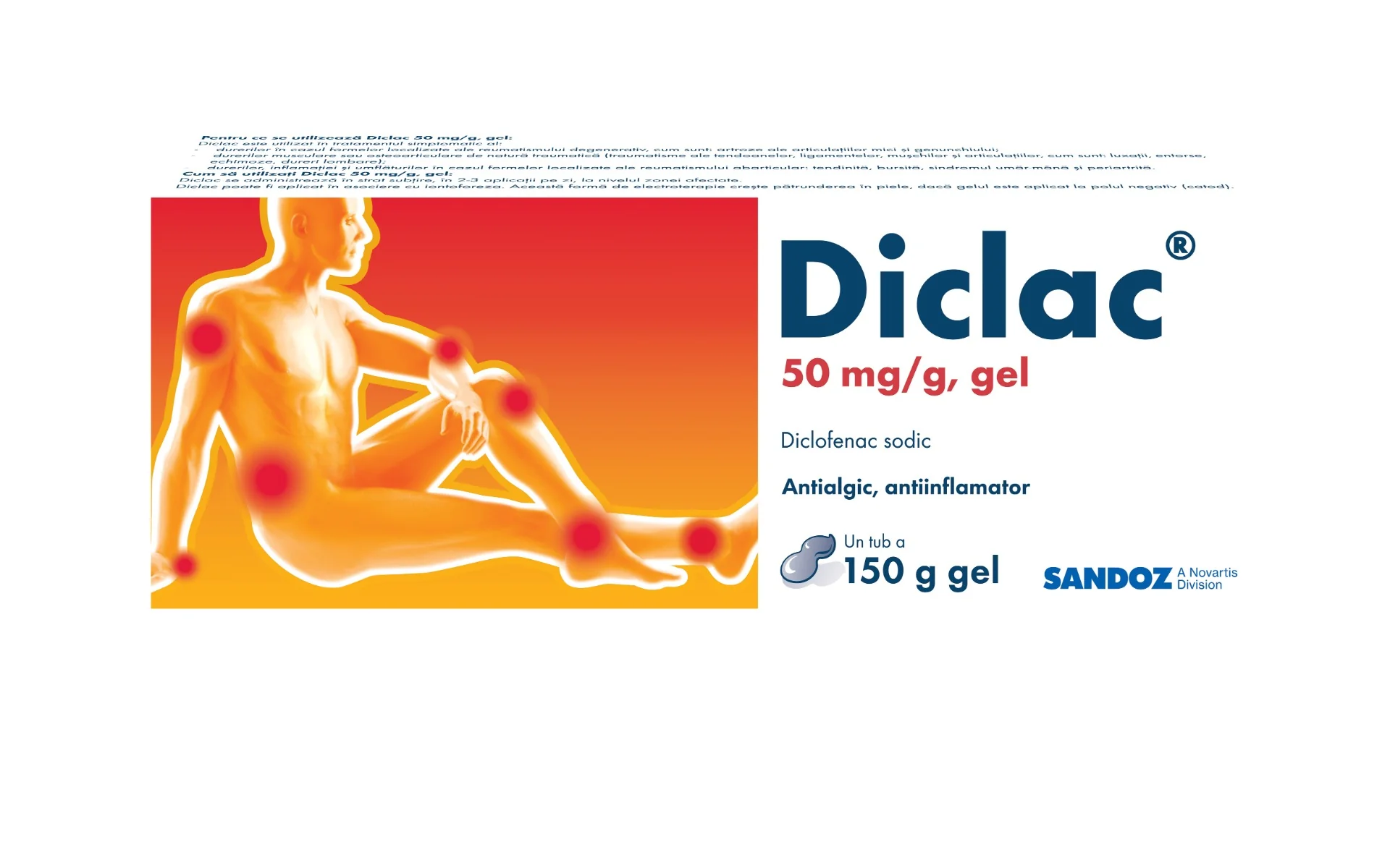 Diclac gel 5%, 150g, Sandoz 