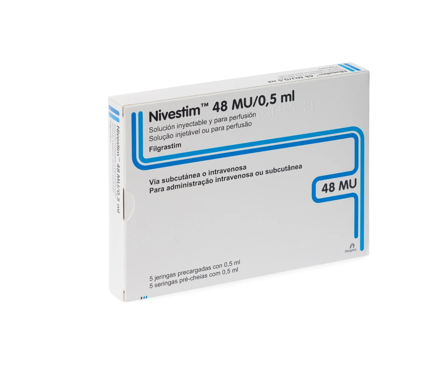 Nivestim solutie injectabila/perfuzabila 48MU/0.5ml, 5 seringi, Hospira 