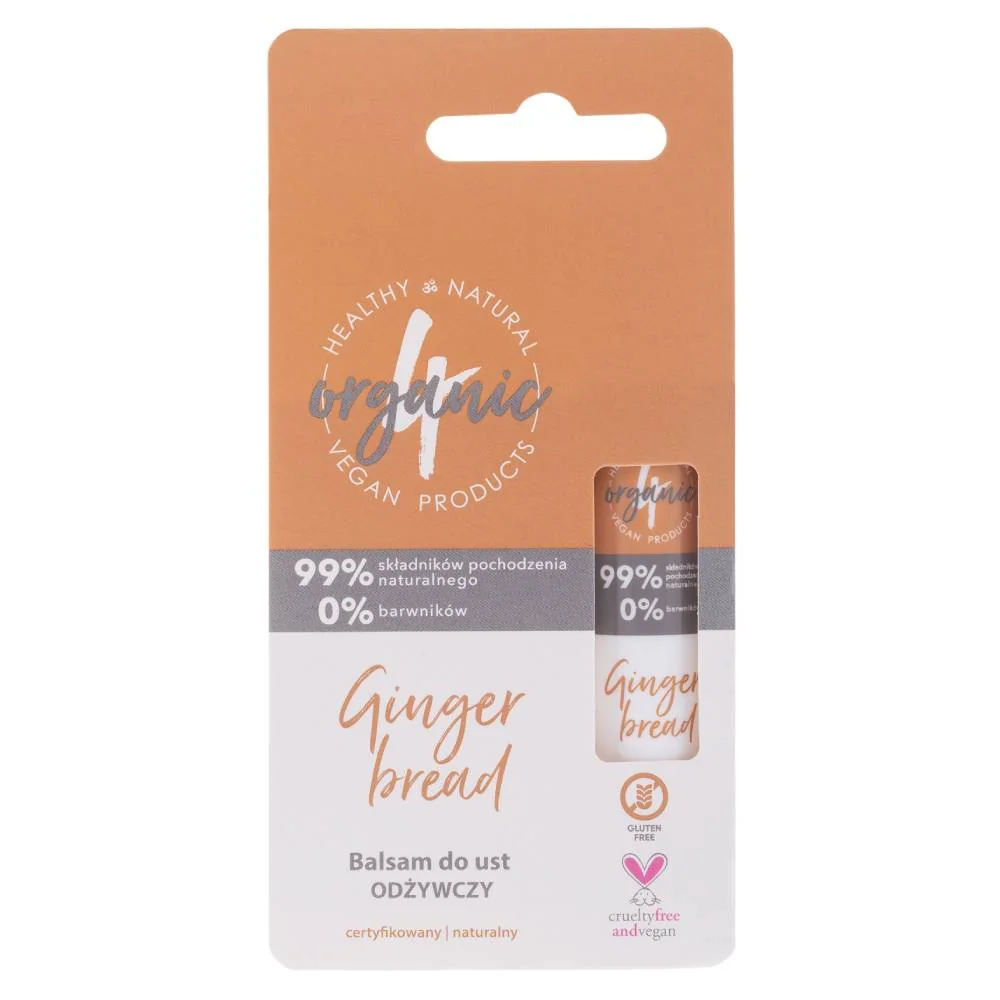 Balsam de buze hranitor Ginger Bread, 5g, 4Organic