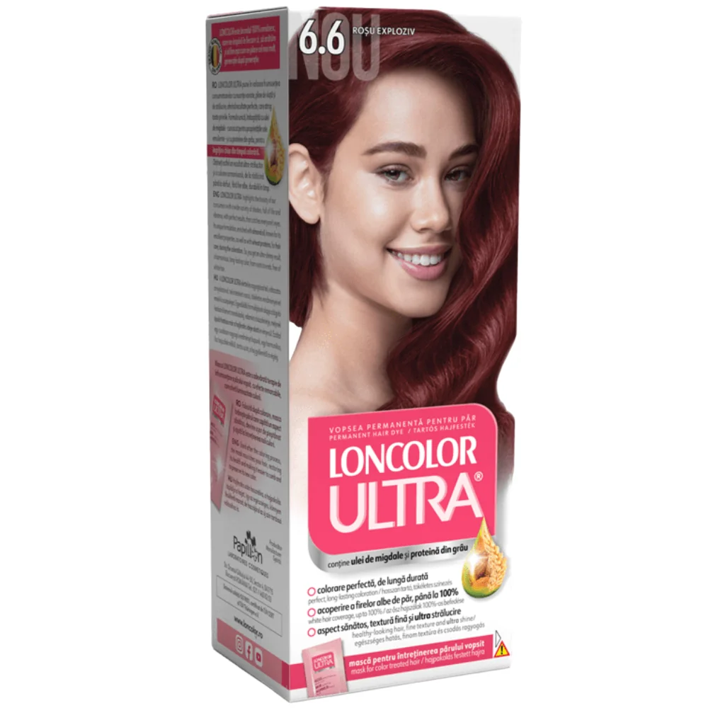 Vopsea de par permanenta Ultra Nr. 6.6, 110ml, Loncolor