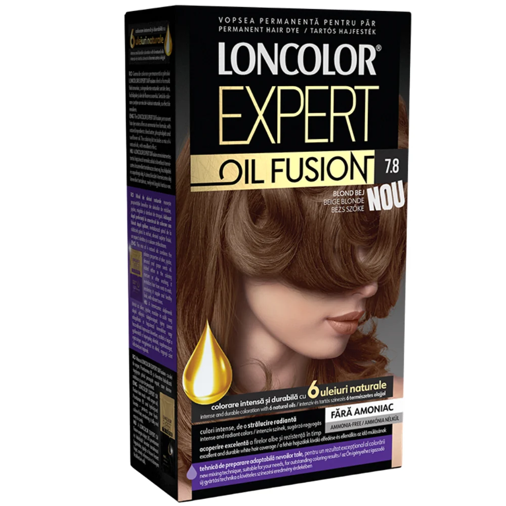 Vopsea de par permanenta Expert Oil Fusion Nr 7.8, 115ml, Loncolor