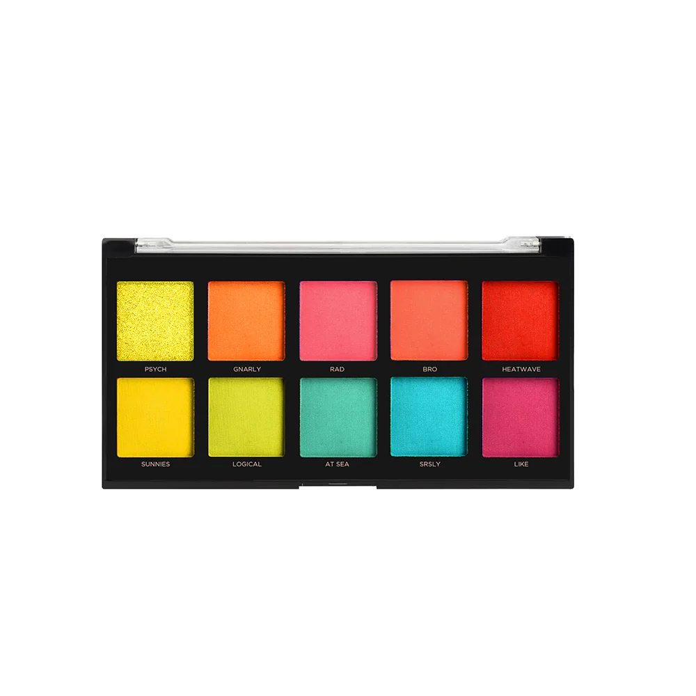 Paleta de farduri vegane cu 10 nuante Neon, 103g, Profusion Cosmetics 