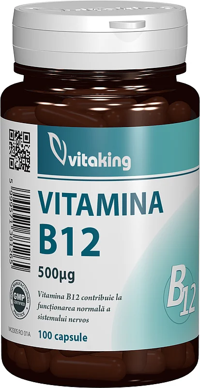 Vitamina B12 Cianocobalamina 500mcg, 100 capsule, Vitaking