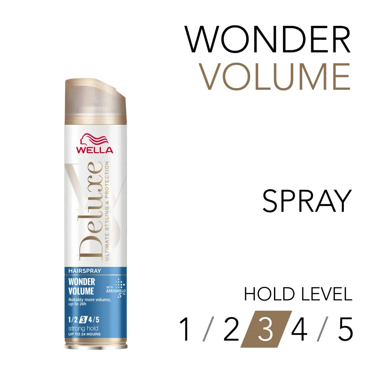 Fixativ pentru par cu fixare ultra puternica Wonder Volume Wella Deluxe, 250ml, Wella 