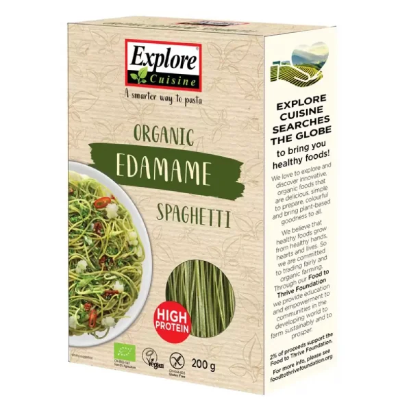 Spaghete proteice din edamame fara gluten ecologice, 200g, Explore Cuisine 