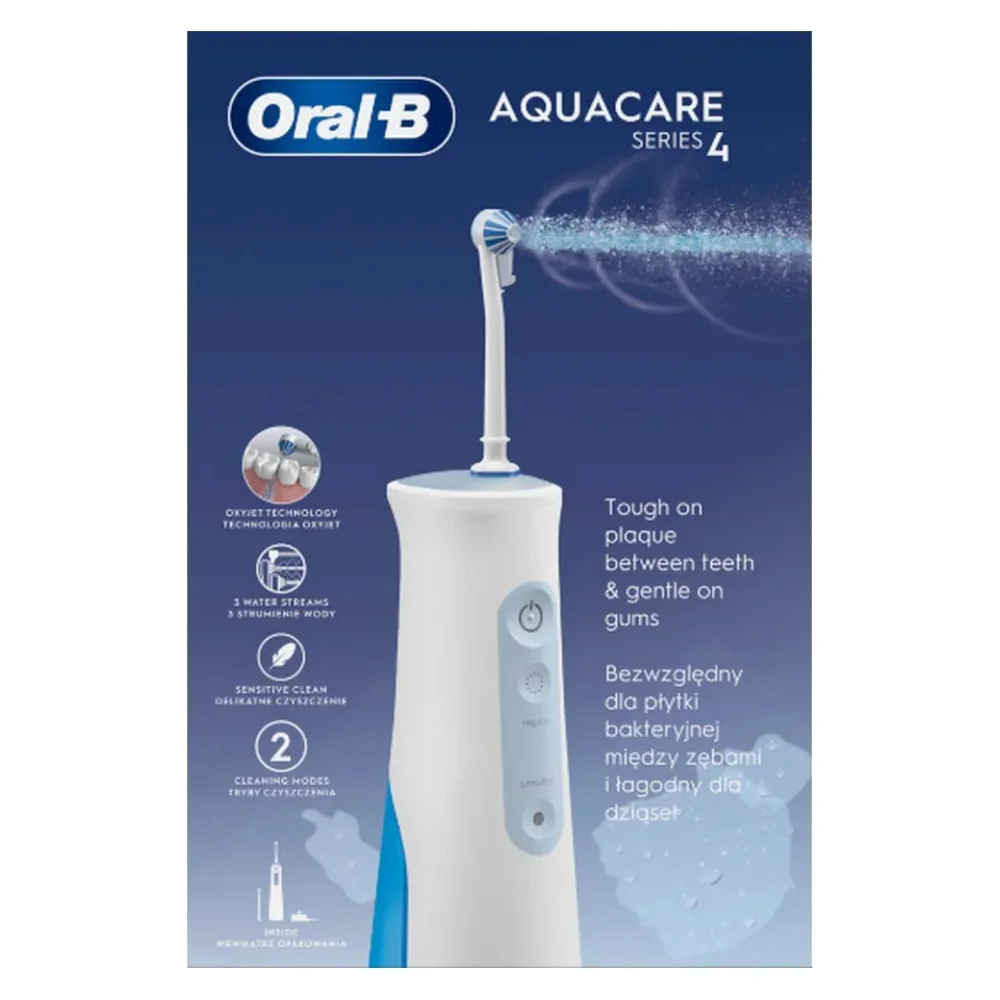 Irigator bucal portabil cu 2 trepte de intensitate Aqua Care Alb, 1 bucata, Oral-B