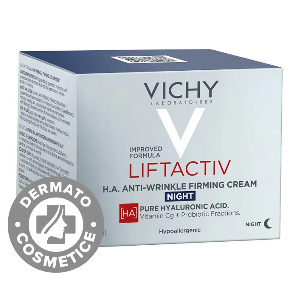 Crema de noapte antirid pentru toate tipurile de ten Liftactiv H.A., 50ml, Vichy 