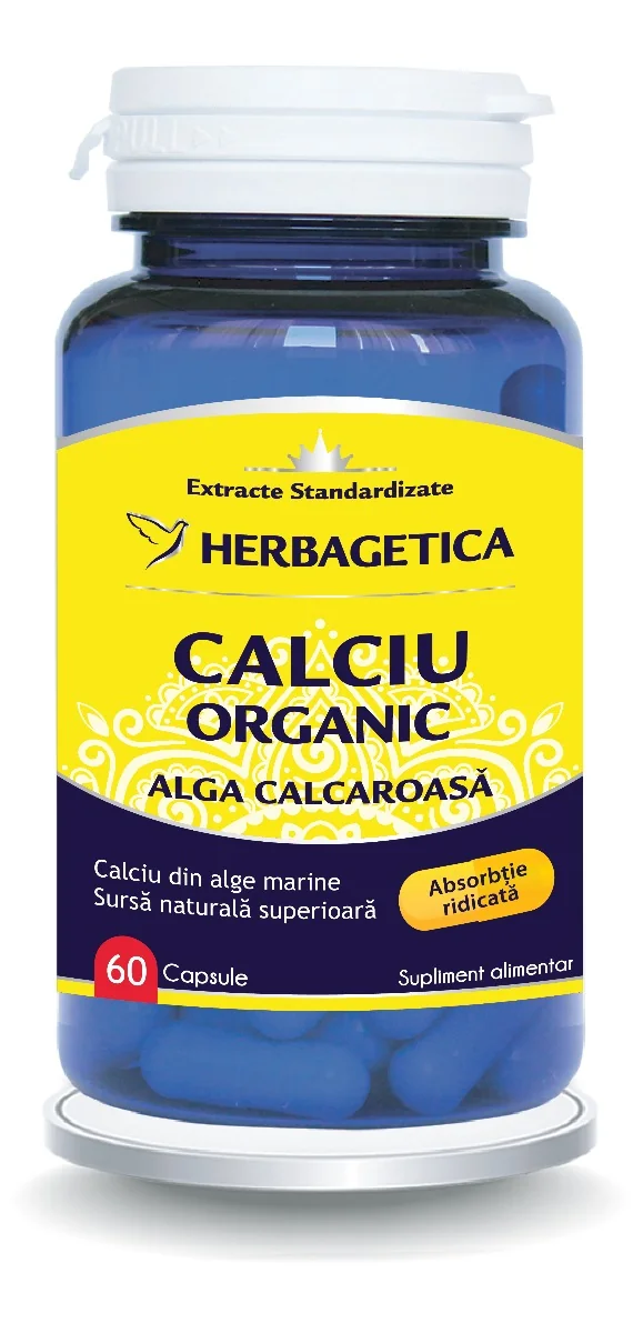 Calciu Organic, 60 capsule, Herbagetica