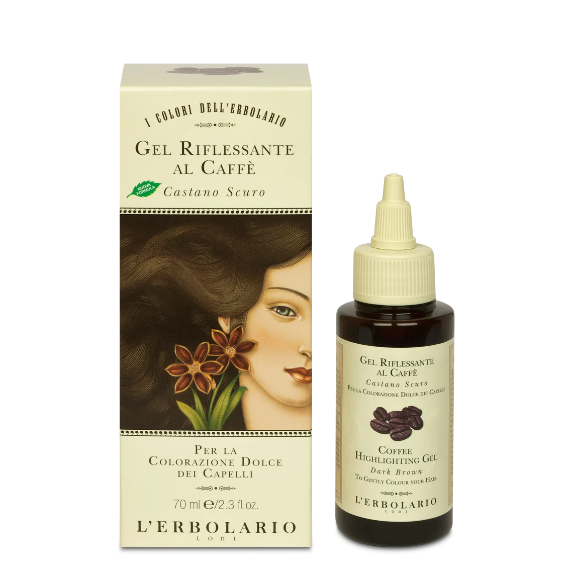 L'Erbolario Coffee Gel pentru colorarea parului Castaniu, 70ml