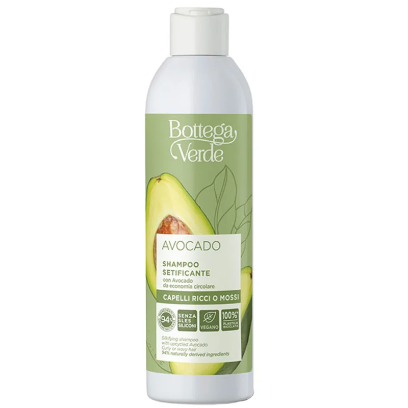 Sampon pentru par cret sau ondulat cu extract de avocado, 250ml, Bottega Verde