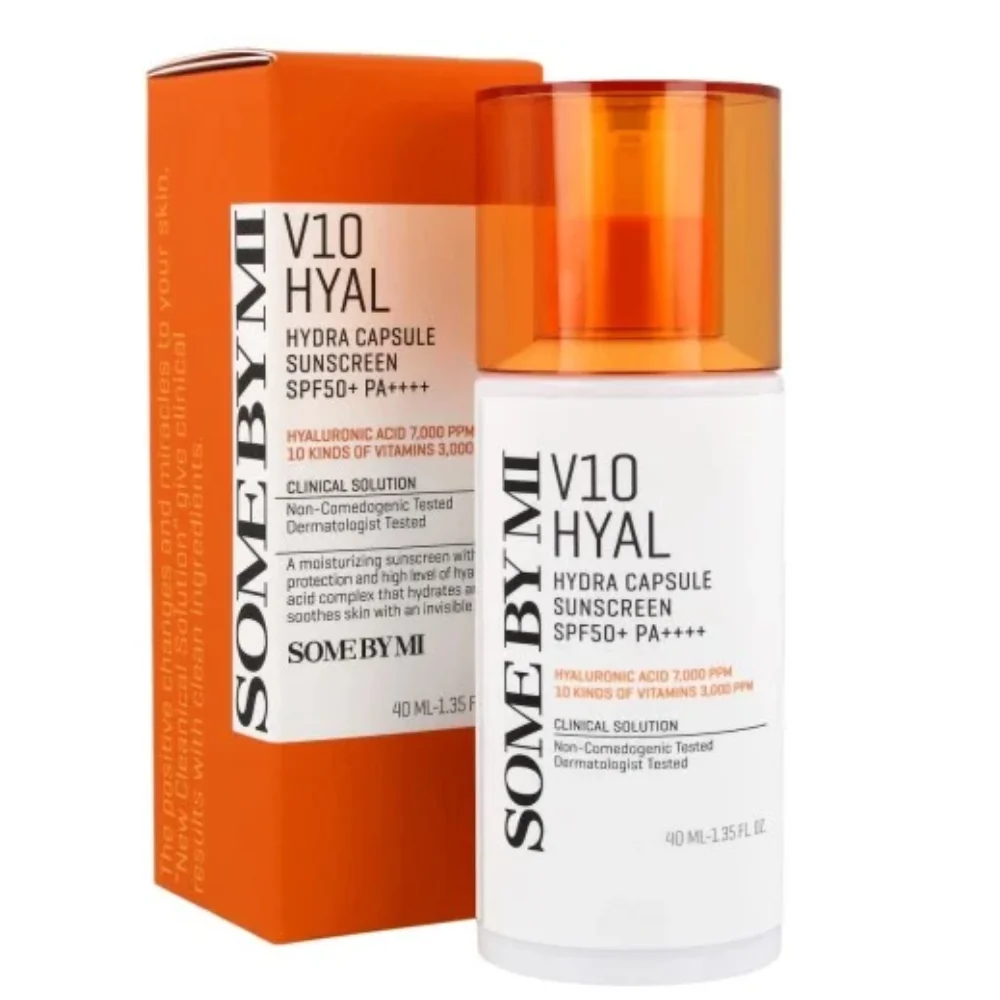 Crema rejuvenanta si hidratanta pentru protectie solara SPF 50+ PA++++ V10 Hyal Line, 40ml, Some By Mi