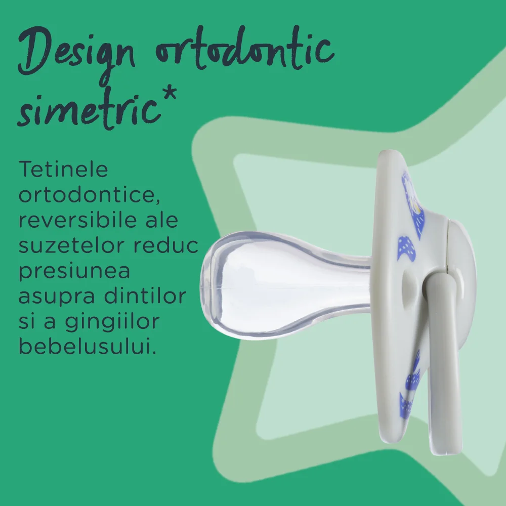 Suzeta ortodontica pentru 6-18 luni Moda Alb/Albastru, 2 bucati, Tommee Tippee 