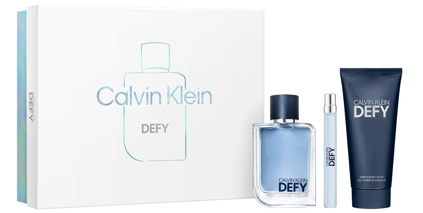 Set pentru barbati Defy Apa de toaleta 10ml + Gel de dus 100ml, Calvin Klein 