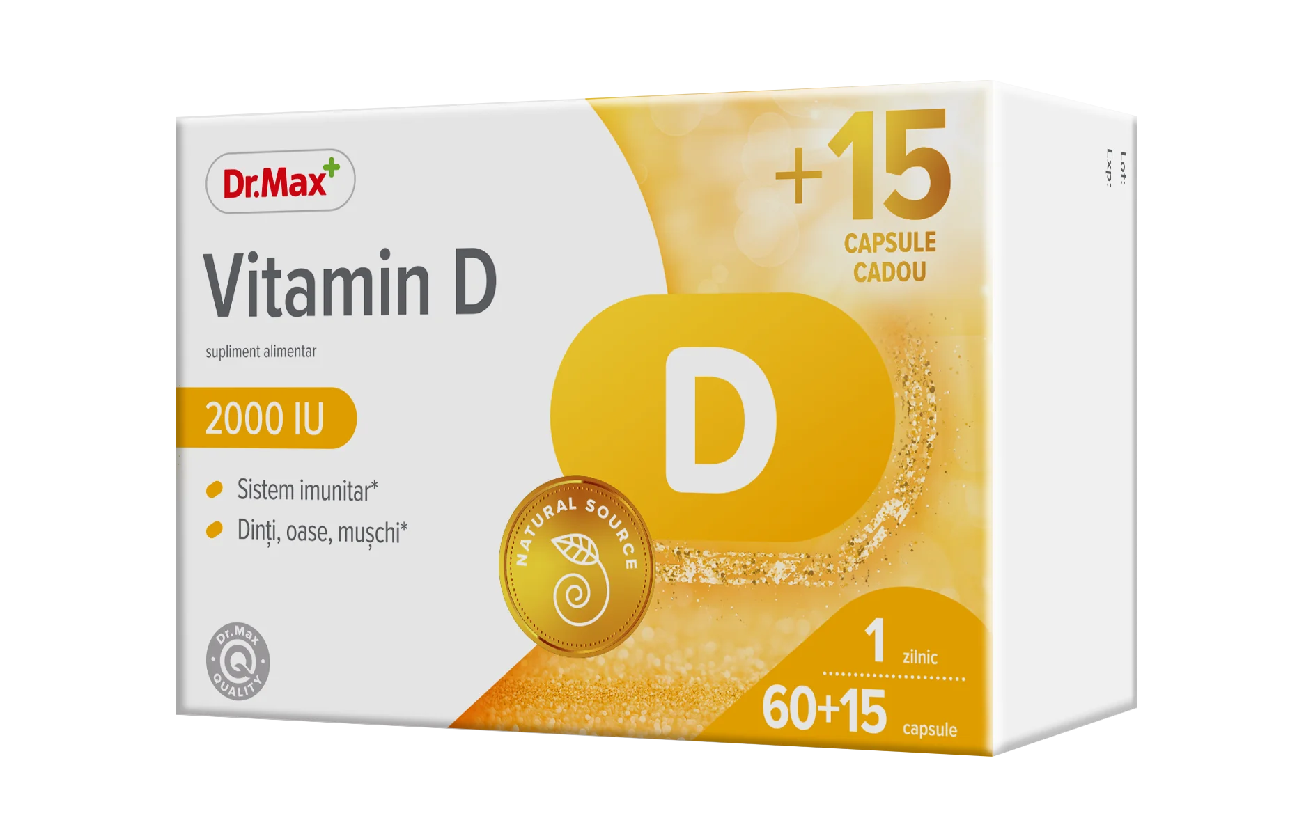 Dr.Max Vitamina D 2000UI, 60 + 15 capsule moi