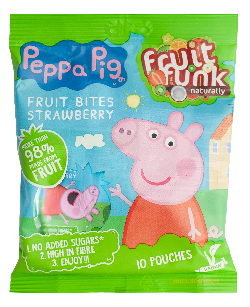 Gustare din fructe cu capsuni Peppa Pig, 100g, Fruit Funk