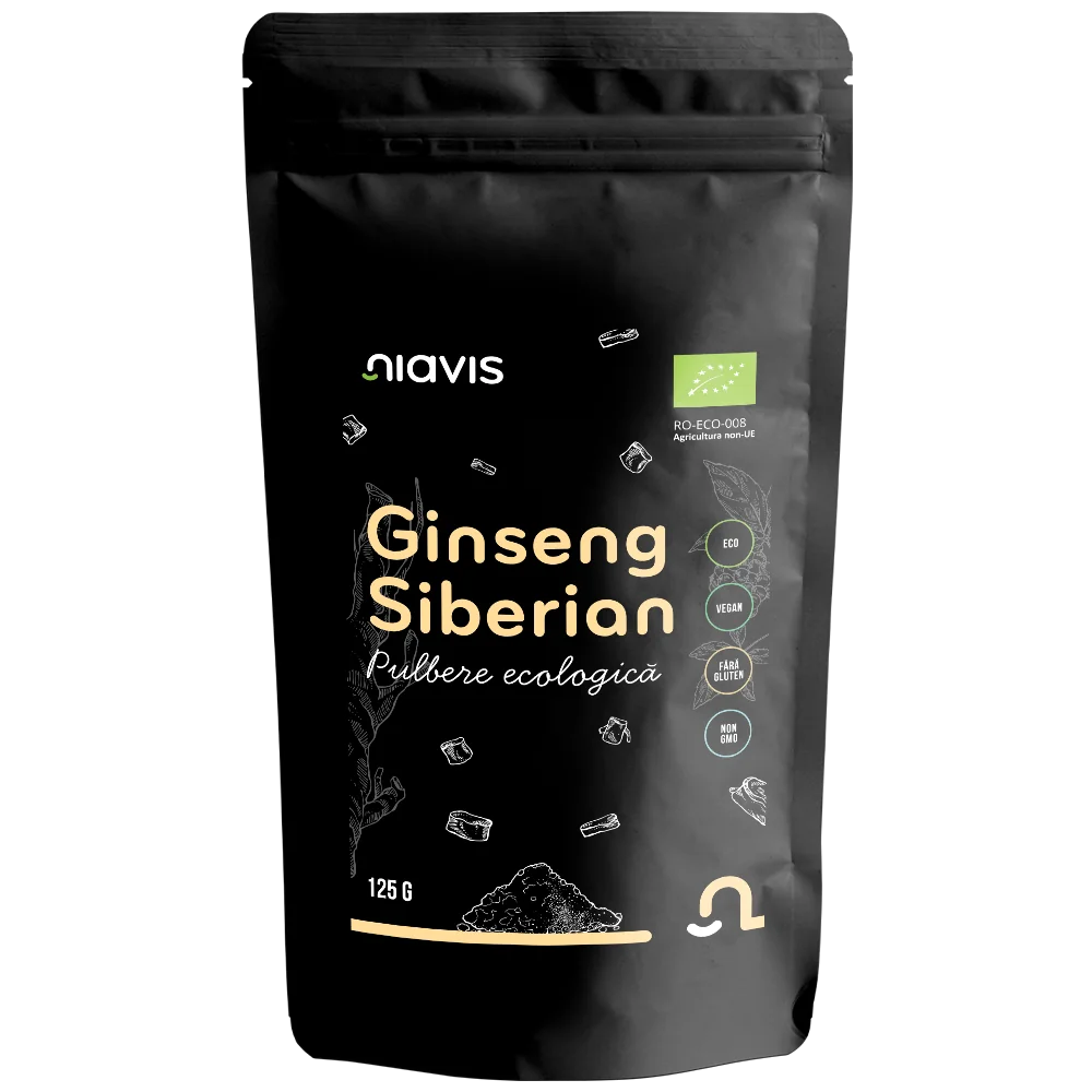 Ginseng Siberian Pulbere ecologica, 125g, Niavis