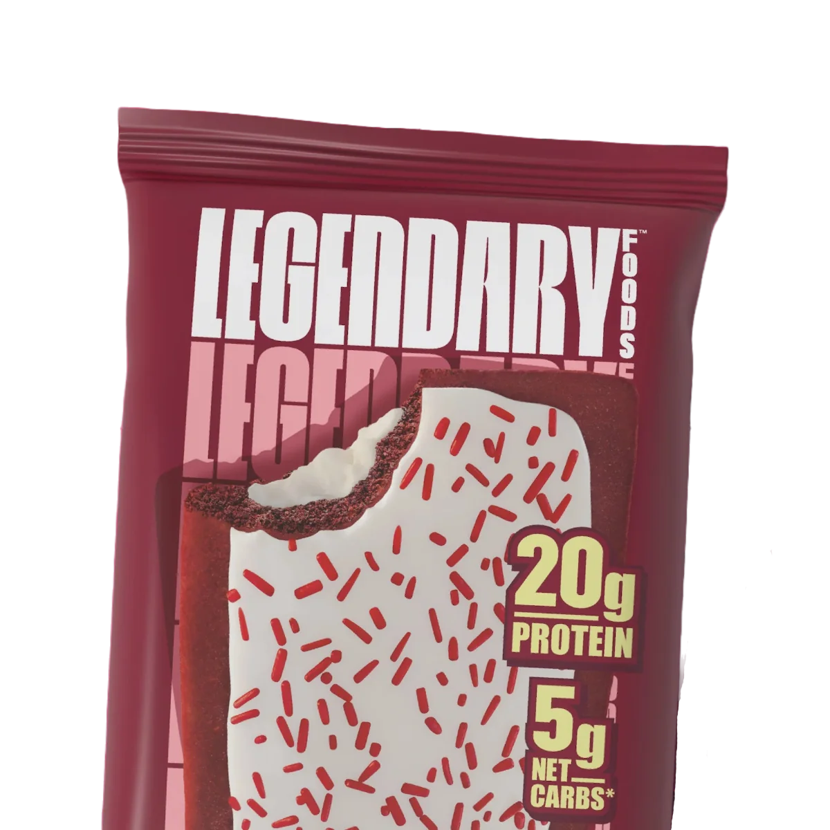 Prajitura proteica cu arom de red velvet, 61g, Legendary Foods