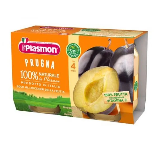 Piure de prune fara gluten, 2 x 104g, Plasmon