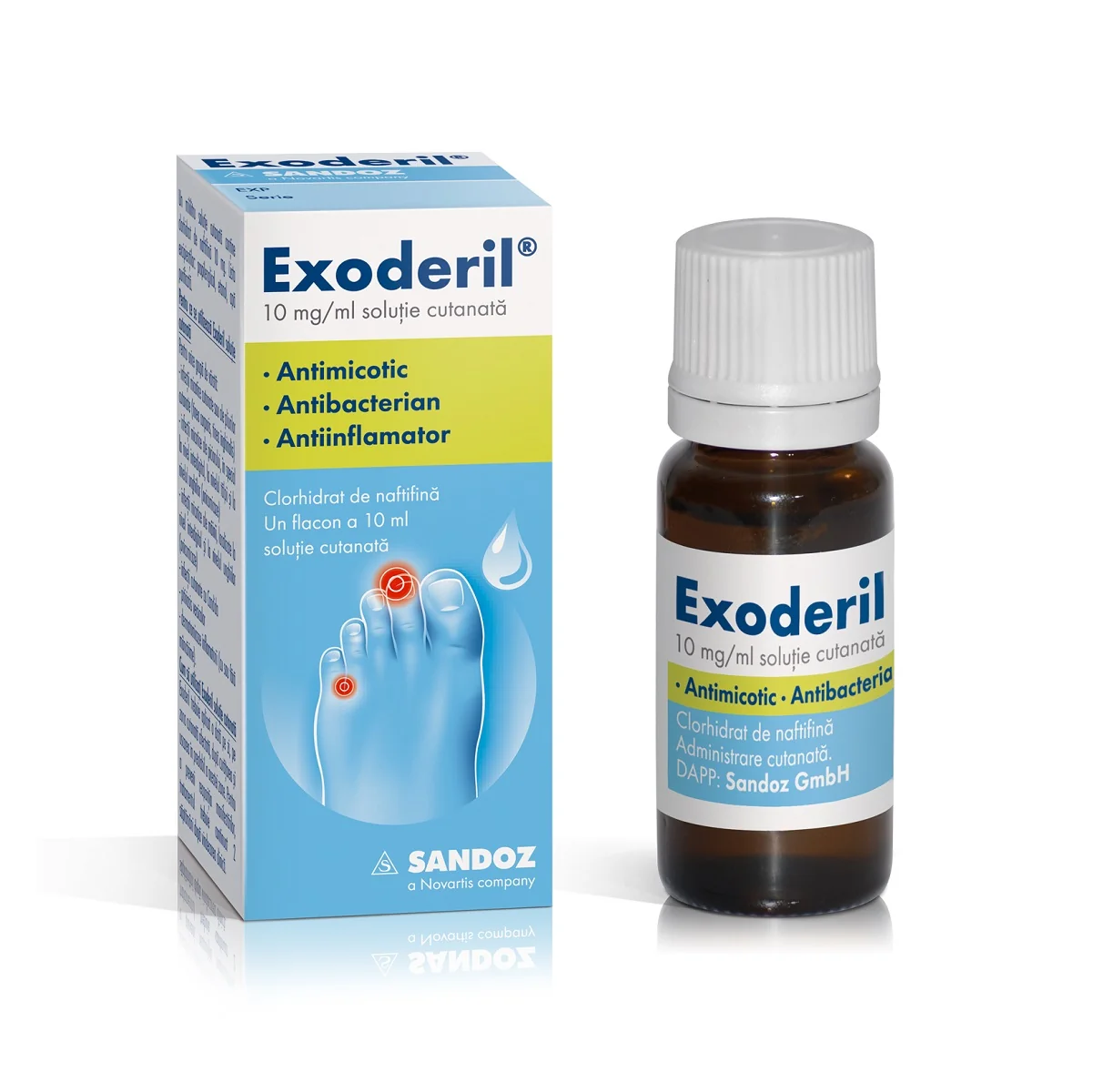 Exoderil 10mg/ml solutie cutanata, 10ml, Sandoz 