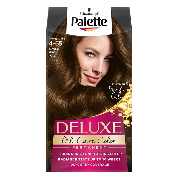 Vopsea permanenta Palette Deluxe Oil-Care 760/4-65 Castaniu stralucitor, 135ml, Schwarzkopf