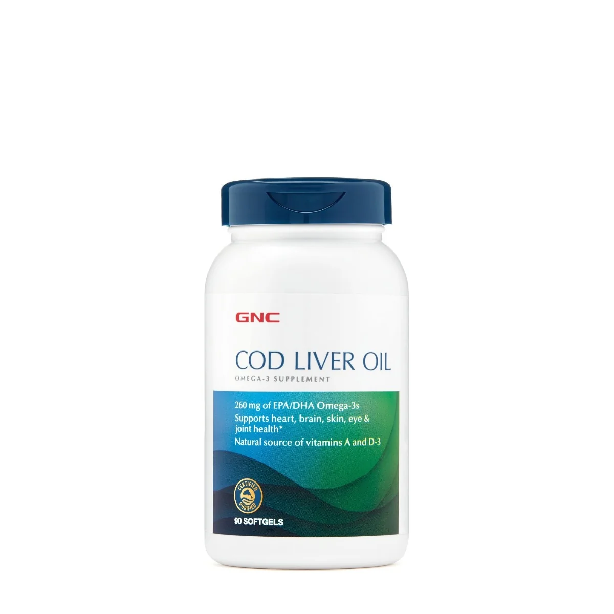 Ulei triplu din ficat de cod, 90 capsule, GNC