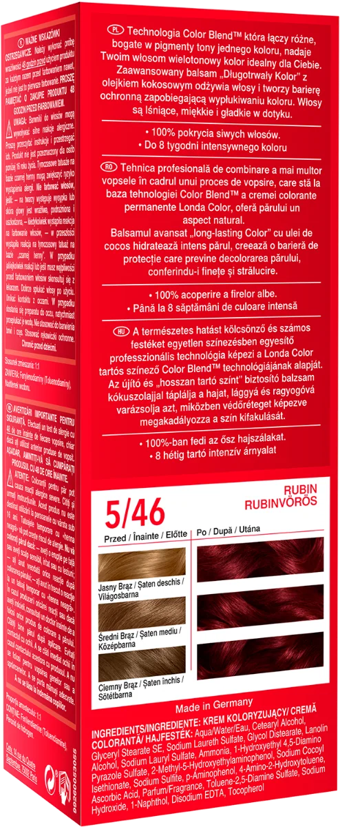 Vopsea de par permanenta 5/46 Rosu Rubin, 110ml, Londa Professional 