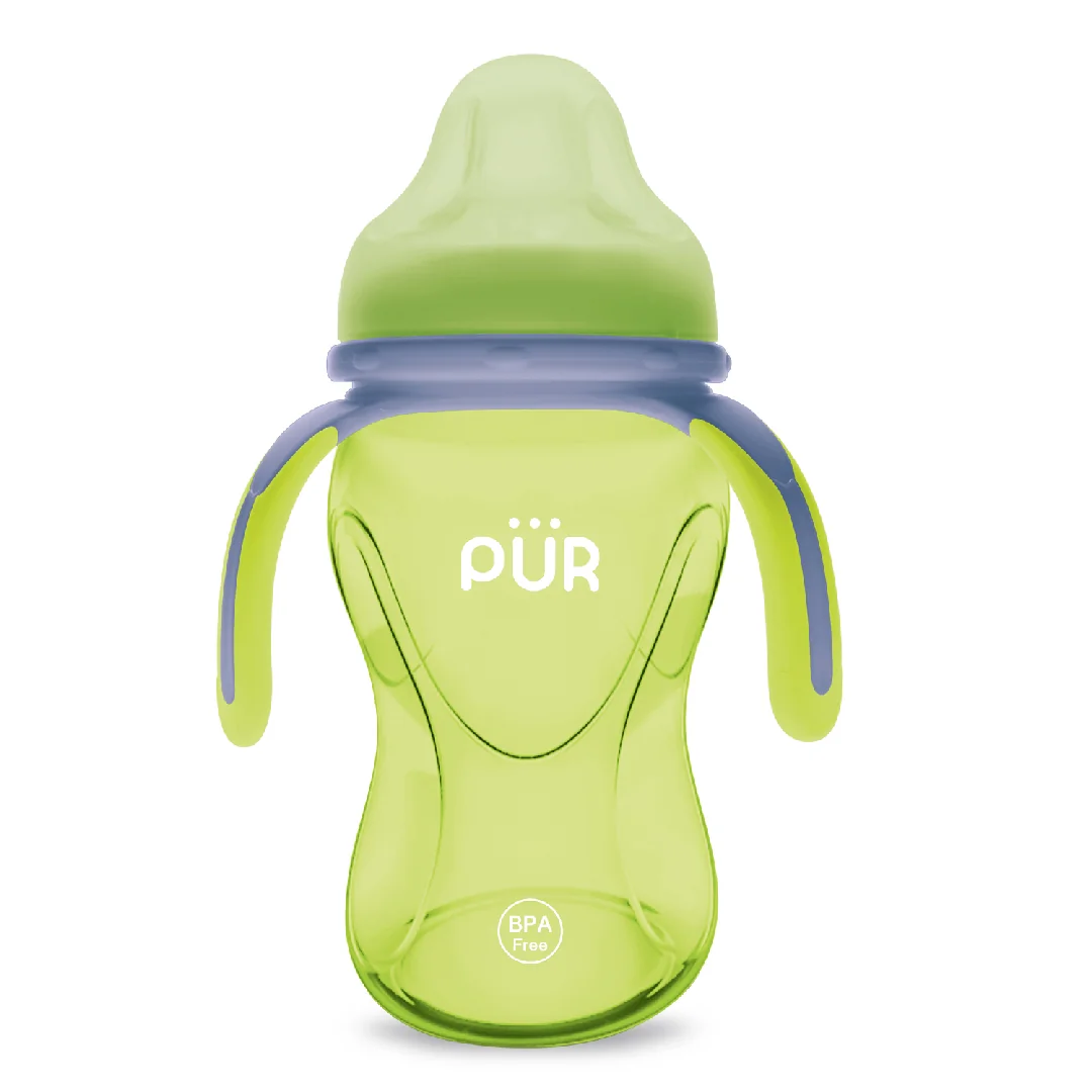 Cana cu prindere multipla +6 luni Verde, 250ml, PUR 