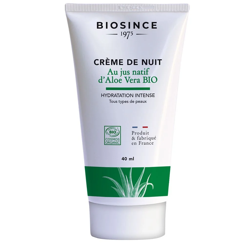 Crema organica de noapte pentru fata cu Aloe Vera, 40ml, Biosince 1975