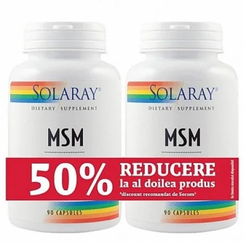 Solaray MSM, pachet 1+1, 180 capsule, Secom