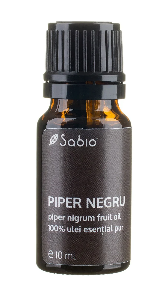 Ulei esential pur din piper negru (piper nigrum fruit oil), 10ml, Sabio