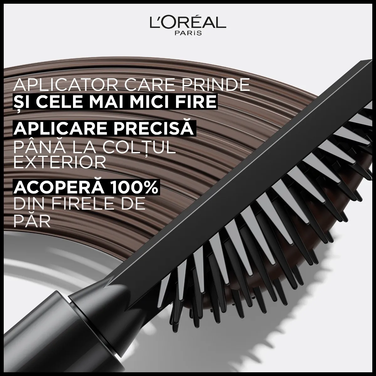 Mascara pentru sprancene cu efect de volum Infaillible 24H Brunette, 4.9ml, L'Oreal Paris 