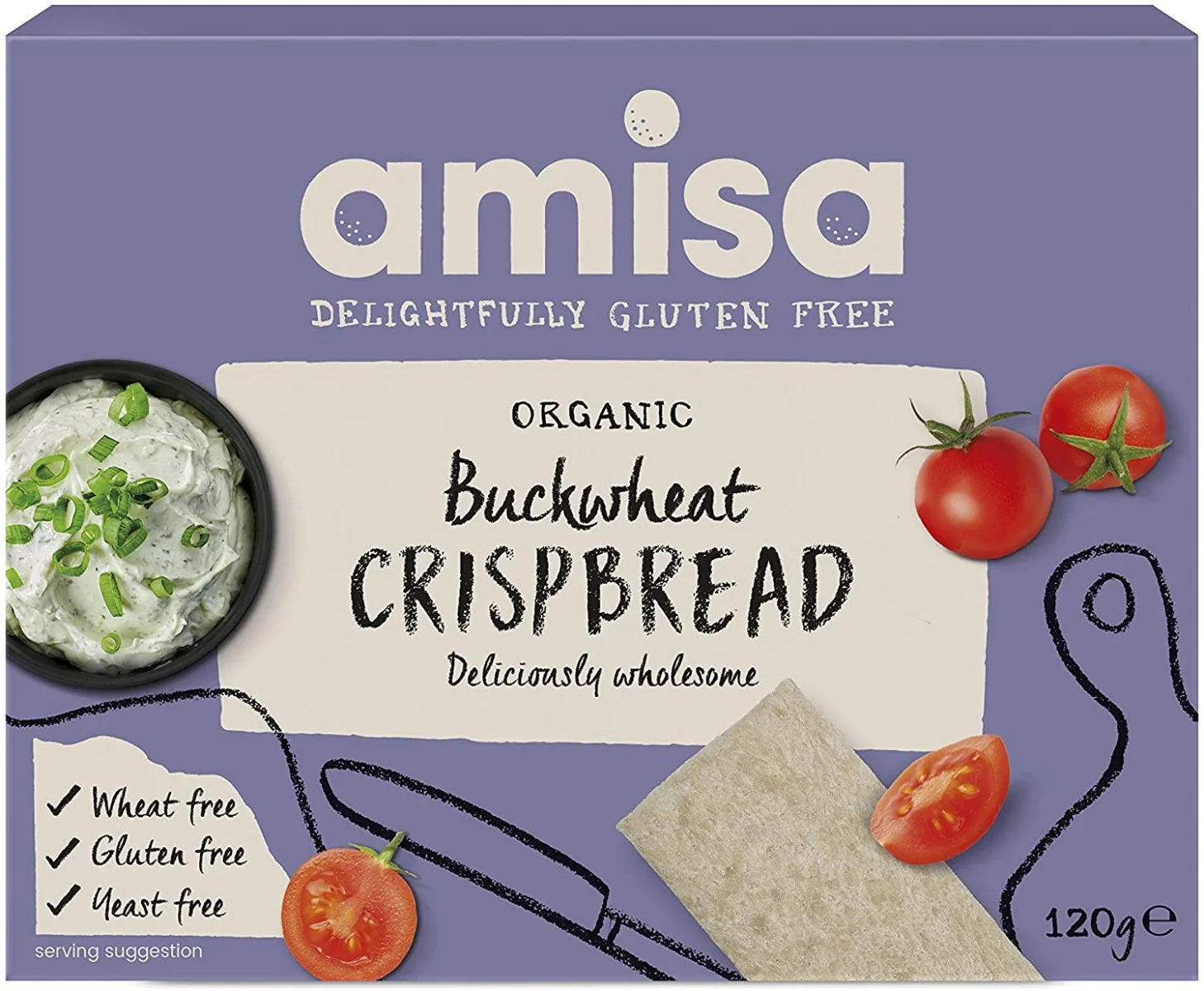 Crispbread din hrisca integrala fara gluten Bio, 120g, Amisa