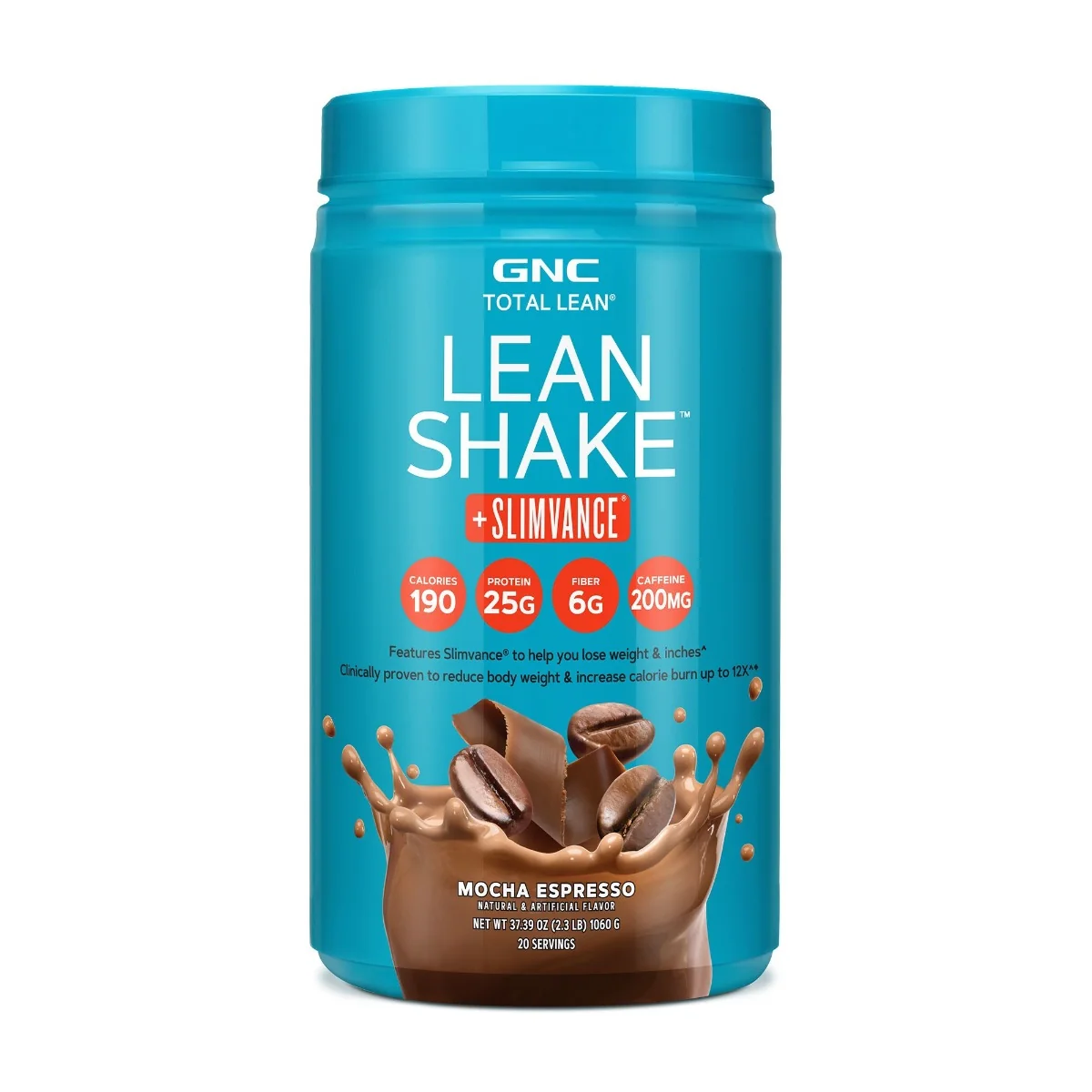 Shake proteic cu slimvance si aroma de cafea Total Lean, 1060g, GNC 