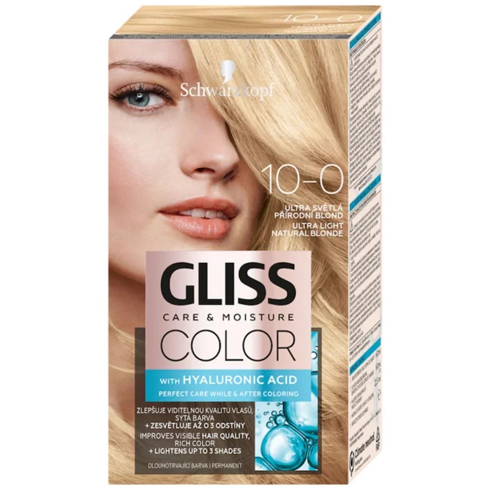 Vopsea de par Color 10-0 Blond Natural Deschis, 143ml, Gliss