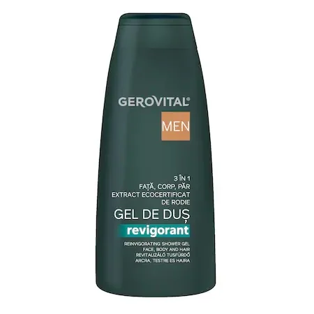 Gel de dus revigorant 3 in 1 H3 Men, 400ml, Gerovital