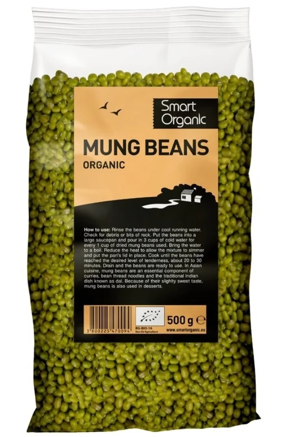 Fasole mung Bio, 500g, Smart Organic