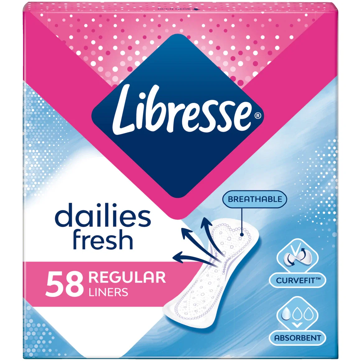 Absorbante zilnice Normal, 58 bucati, Libresse