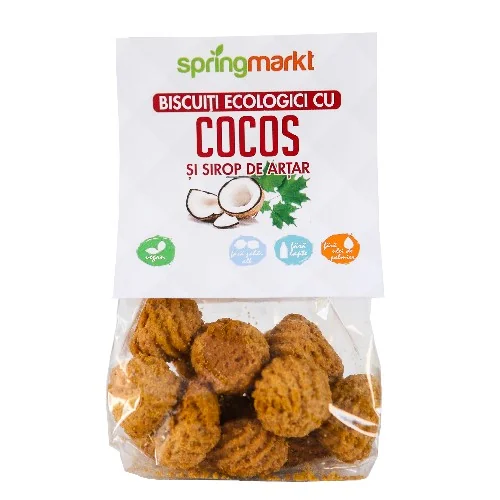 Biscuiti Eco cu cocos si sirop de artar, 100g, Springmarkt