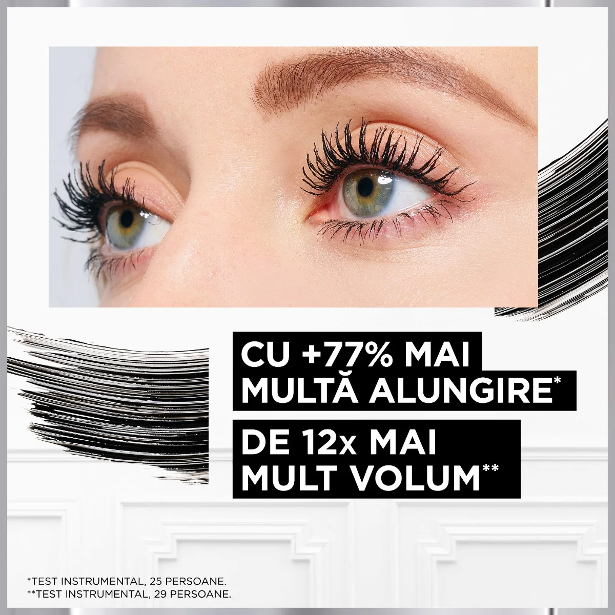 Mascara cu efect de laminare Pro XXL Volume Black, 12ml, L'Oreal Paris 