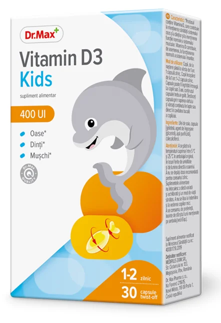 Dr. Max Vitamin D3 Kids, 30 capsule twist-off