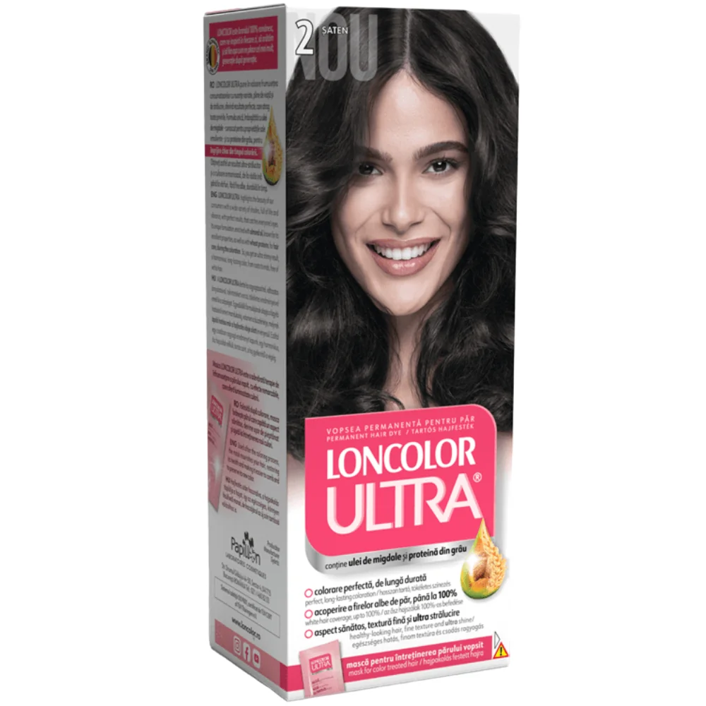 Vopsea de par permanenta Ultra Nr. 2, 110ml, Loncolor