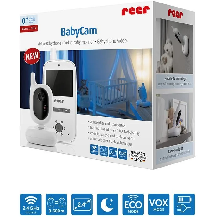 Video monitor digital pentru bebelusi BabyCam 80420, 1 bucata, Reer 