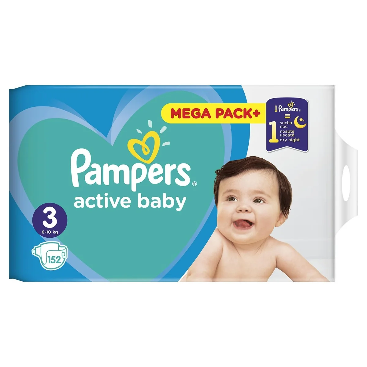 Scutece Active Baby Mega Box Marimea 3 pentru 6-10kg, 152 bucati, Pampers